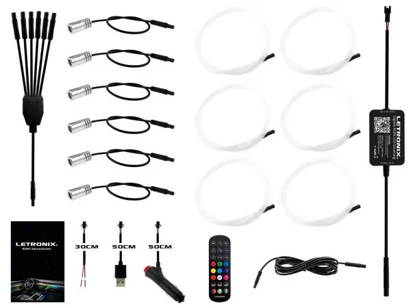 LETRONIX RGBIC Rainbow LED Sternenhimmel Funkeln 6er Set mit 330 Sternen/Fasern