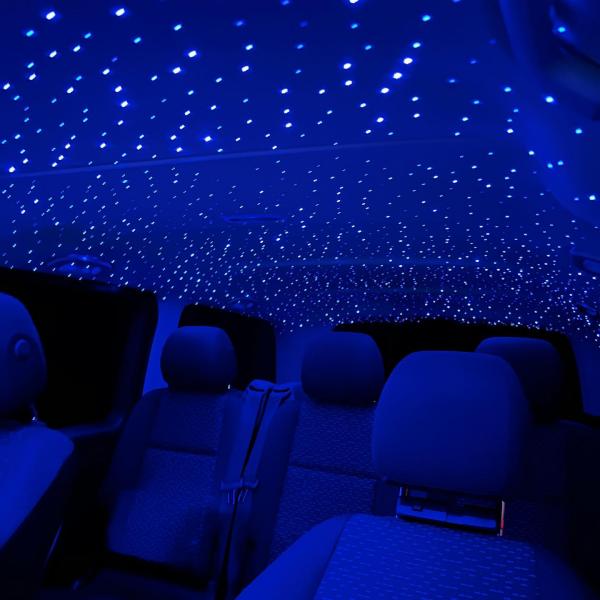 LETRONIX RGB LED Auto Sternenhimmel Sterne Lichtleiter Himmel mit App  Steuerung