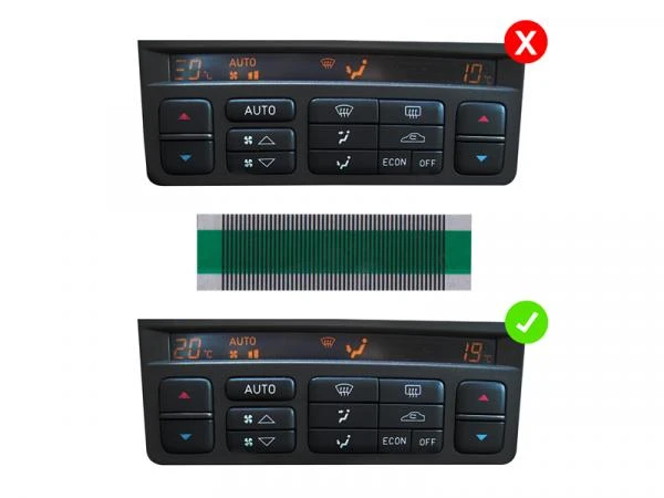LETRONIX Saab 9-5 Klima Klimaautomatik Display Pixel Reparatur Kontaktfolie Flex
