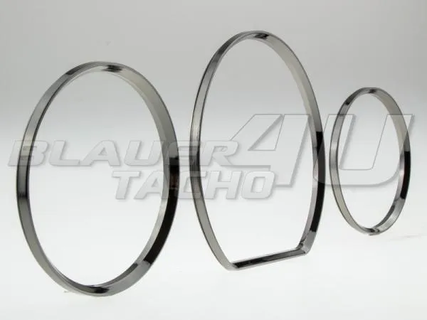 Letronix Black Chrom Tachoringe für Mercedes E-Klasse W210 ab 1999