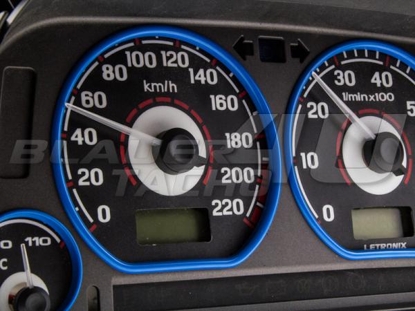 Preview: Letronix Blaue Tachoringe für VW Golf 3 Vento Polo 6n & für Seat Ibiza
