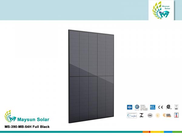 Maysun Solar MS-390-MB-54H Full Black 390Wp Solarmodul Mono PERC PV Panel IP68