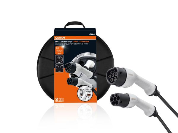 OSRAM BATTERYcharge 7PIN 3PHASE 32A Typ 2 Ladekabel 5 m Elektroauto 22 kW - OCC23P05