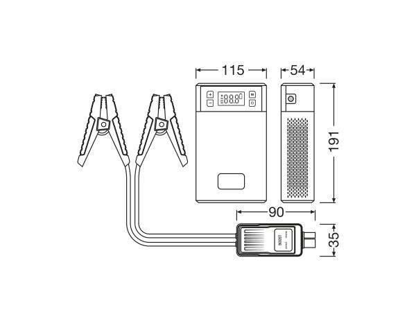OSRAM BATTERYjumpstart 1000TI Lithium Starthilfe Powerbank 26000 mAh 3000A - OJS020TI