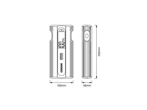 OSRAM BATTERYjumpstart 2000 Lithium Starthilfe Powerbank 30000 mAh 6000A - OJS040