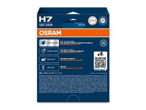 OSRAM Cool Blue Intense H7 12V 55W Halogen Leuchten Lampen DuoBox 64210CBN-2HB
