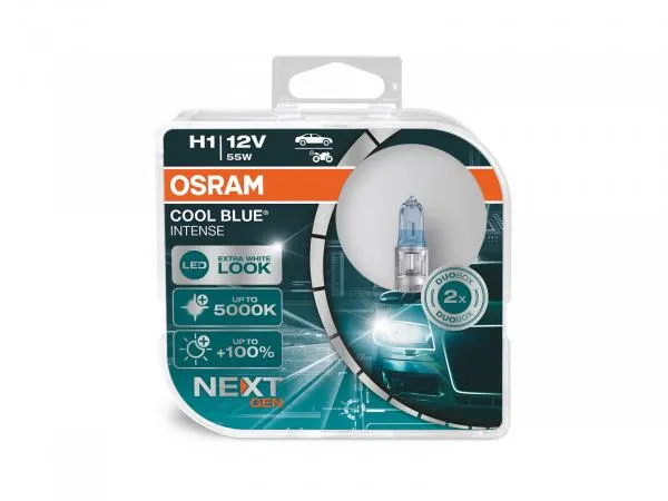 OSRAM H1 Cool Blue Intense NEXT GENERATION Halogen Duo Box 64150CBN-HCB