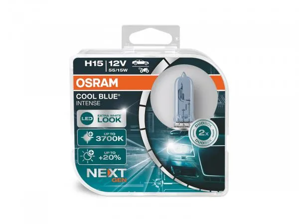 OSRAM H15 Cool Blue Intense NEXT GENERATION Halogen Duo Box 64176CBN-HCB