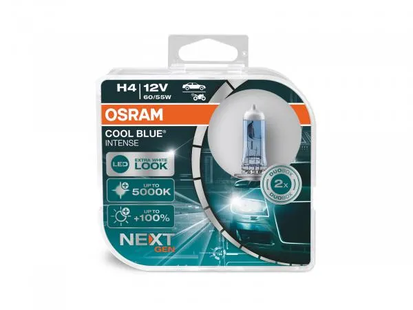 OSRAM H4 Cool Blue Intense NEXT GENERATION Halogen Duo Box 64193CBN-HCB