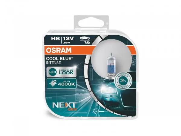 OSRAM H8 Cool Blue Intense NEXT GENERATION Halogen Duo Box 64212CBN-HCB