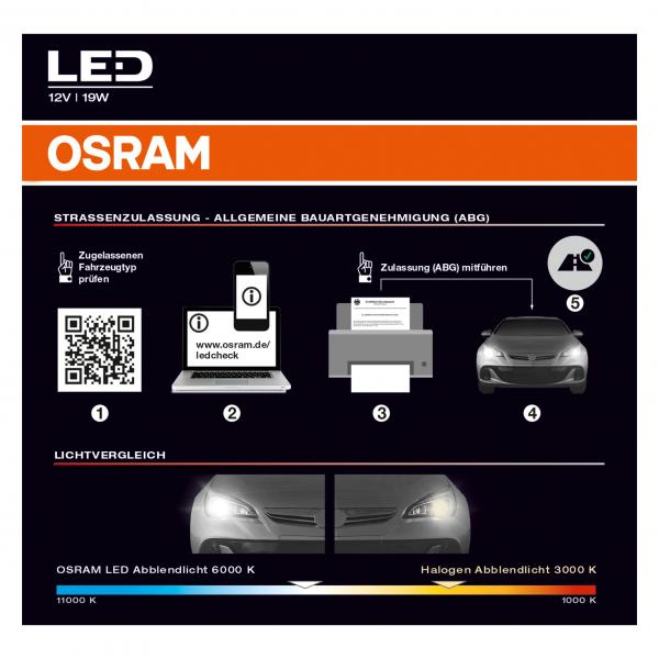 Osram H7 LED Night Breaker 19Watt §22A Zulassung, Glühbirnen