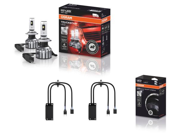 OSRAM LED H7 Truckstar 24V +230% Abblendlicht SET für MAN TGA TGS TGX TGL ab 2000