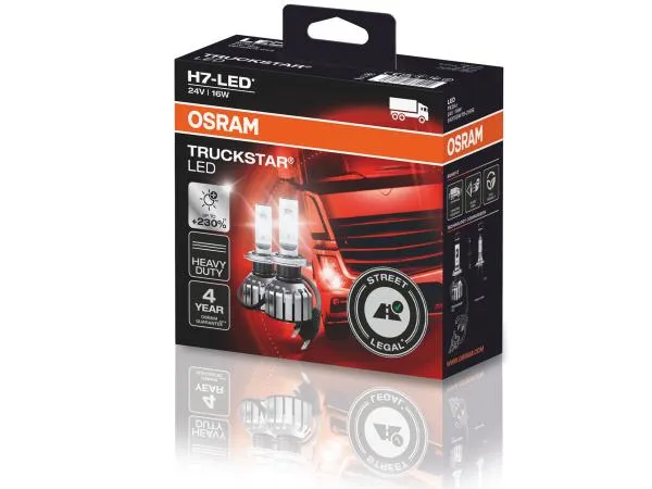 OSRAM LED H7 Truckstar Abblendlicht +230% 24V LKW Straßenzulassung - 64215DWTS