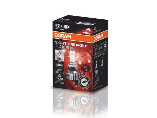 OSRAM LED Night Breaker GEN2 H7 Motorrad Abblendlicht +230% 12V - 64210DWNBG2-1HB