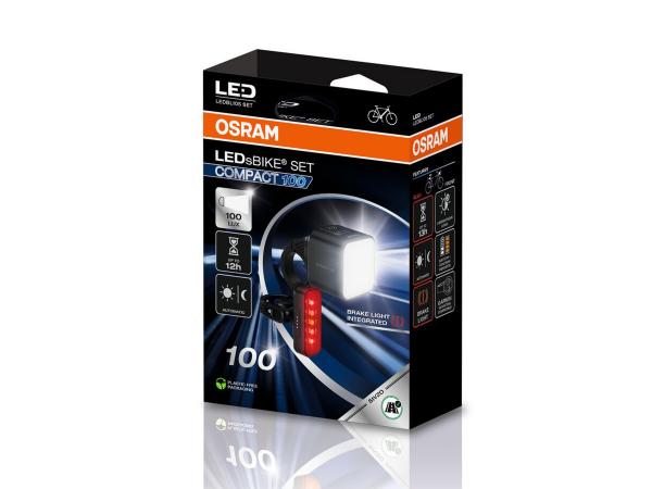 OSRAM LEDsBIKE® COMPACT 100 Set 100 Lux LED Fahrradlampen Fahrradlicht Front & Rücklicht