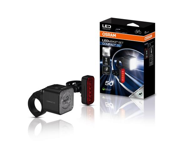 OSRAM LEDsBIKE® COMPACT 50 Set 50 Lux LED Fahrradlampen Fahrradlicht Front & Rücklicht