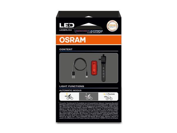 OSRAM LEDsBIKE® COMPACT Rear Rücklicht - LED Fahrrad Rücklicht mit Bremslichtfunktion - LEDBRL104