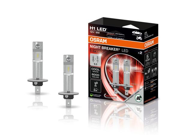 OSRAM Night Breaker H1 LED SPEED 1:1 12V 8W 6000K Straßenzulassung - 64150DWNBSP-2HB