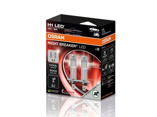 OSRAM Night Breaker H1 LED SPEED 1:1 12V 8W 6000K Straßenzulassung - 64150DWNBSP-2HB