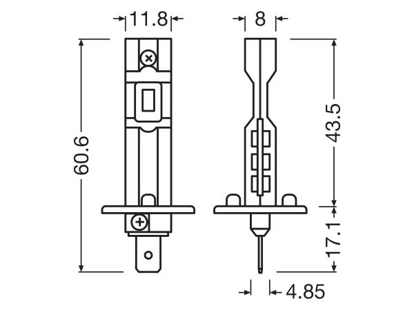 OSRAM Night Breaker H1 LED VINTAGE 1:1 12V 8W 3000K Straßenzulassung - 64150DWNBVNT-2MB