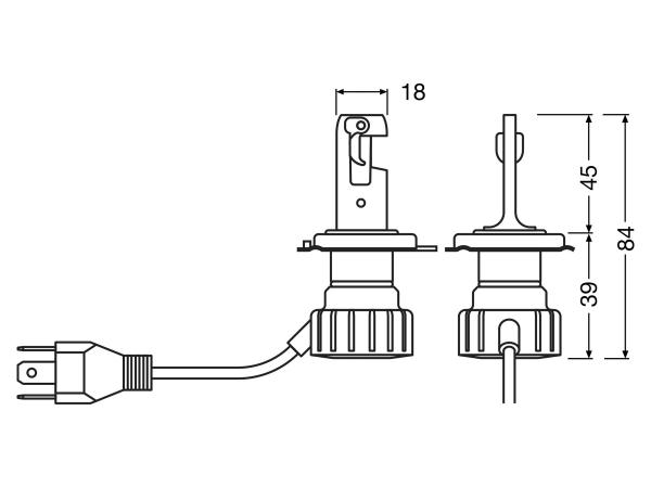 OSRAM Night Breaker H4 / R2 LED Vintage Warm-​Weiß 3000K Abblendlicht + Fernlicht - Straßenzulassung