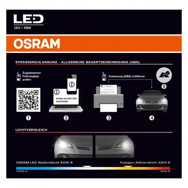 OSRAM Night Breaker H7 LED GEN2 Fernlicht für Renault Megane 3 lll 2008-​2016