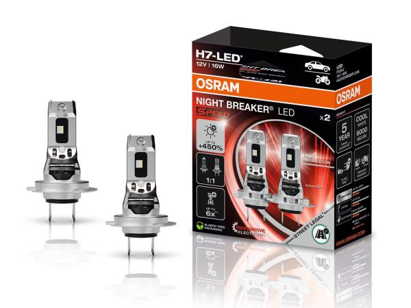 OSRAM Night Breaker H7 LED SPEED GEN2 +450% 6000K Straßenzulassung - 64210DWNBSP2-2HB