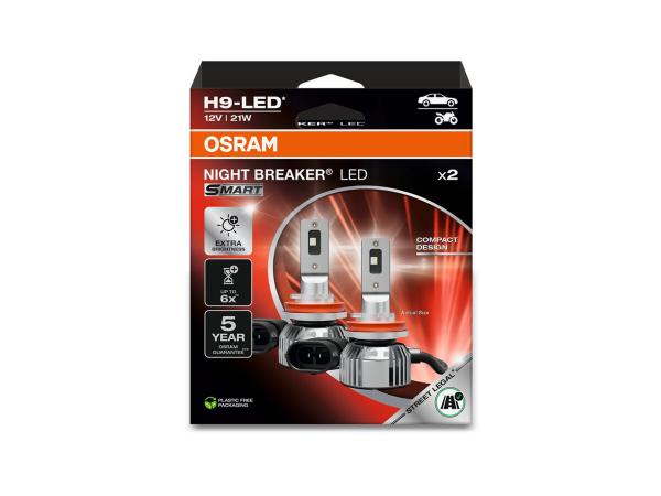 Preview: OSRAM Night Breaker LED SMART H9 12V 21W 6000K Kalt-Weiß - 64213DWNBSM-2HB