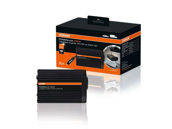 OSRAM POWERinvert 150W Spannungswandler 12V auf 230V USB-A Inverter - OTI150