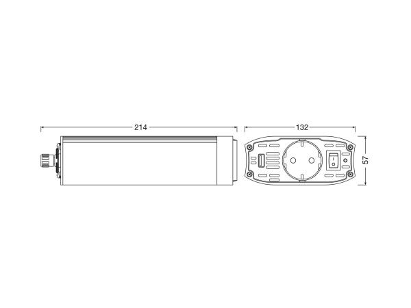 OSRAM POWERinvert 500W Spannungswandler 12V auf 230V USB Inverter - OEINVU500