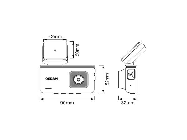 OSRAM ROADsight 3500 Dashcam 1296p 140° GPS HDR Parkmodus 3 Zoll - ORSDC3500