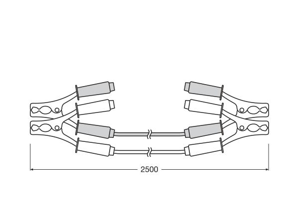 Preview: OSRAM STARTERcable 150A Starthilfekabel Überbrückungskabel 2,5 m 6V 12V - OSC060