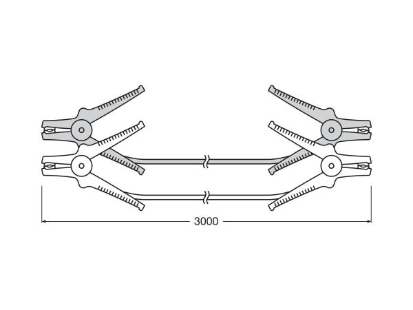 OSRAM STARTERcable 200A Starthilfekabel Überbrückungskabel 2,5 m 6V 12V - OSC101