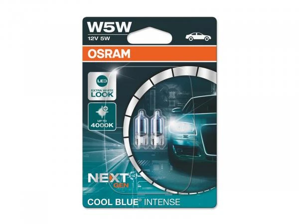 OSRAM W5W Cool Blue Intense NEXT GENERATION Halogen Duo Box 2825CBN-02B