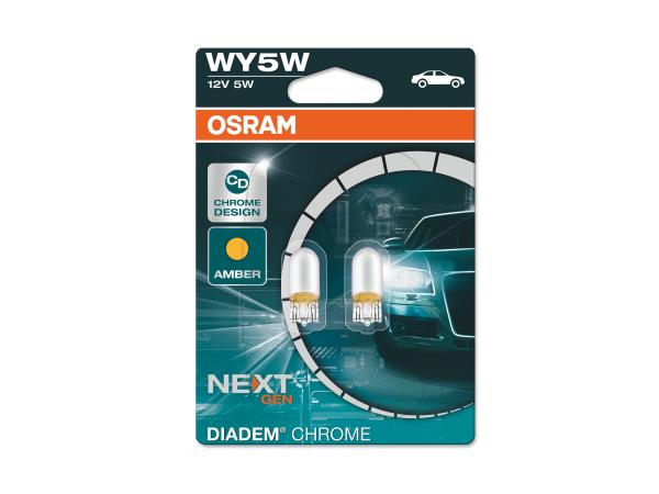 OSRAM W5W WY5W Blinker Seitenblinker Diadem Chrom E-Prüfzeichen - 2827DC-02B