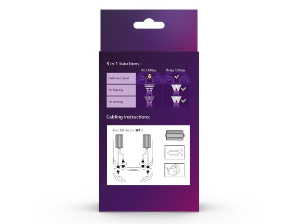 Philips 3 in 1 CAN-Bus H1 LED Adapter für Ultinon Pro6000 H1 LEDs - 18962X2