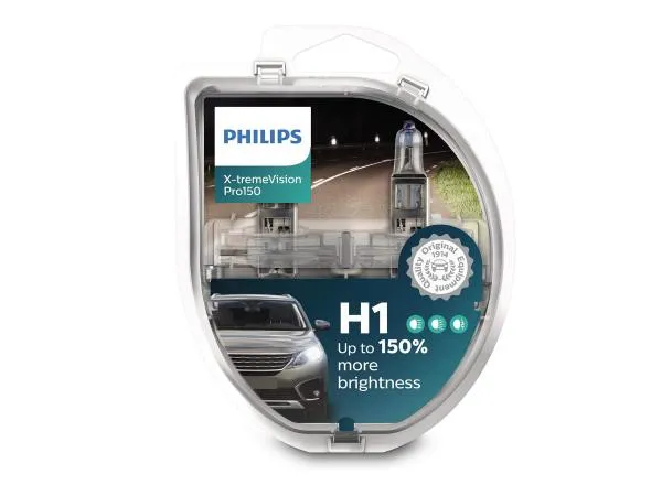 Philips H1 Leuchtmittel 12V 55W P14,5s X-tremeVision Pro150 DuoBox - 12258XVPS2