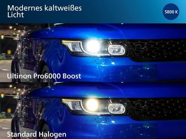 Philips H7 LED Pro6000 +450% Boost  Abblendlicht Set für VW T6 2015-2019 (CAN-Bus)