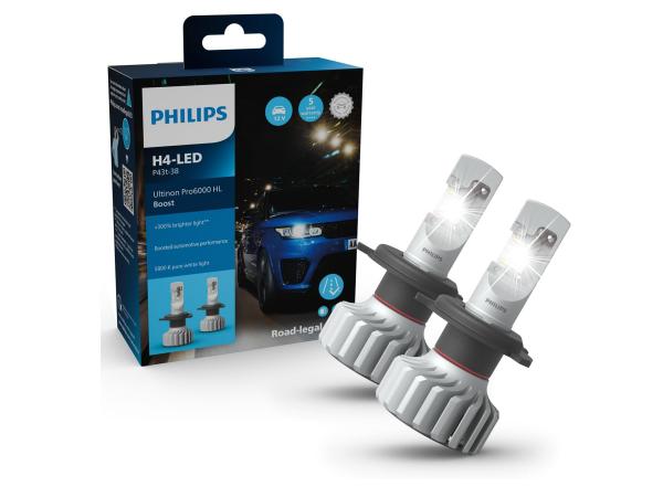 Philips Pro6000 Boost +300% H4 LED Abblendlicht für Chrysler Jeep Wrangler 1996-2018