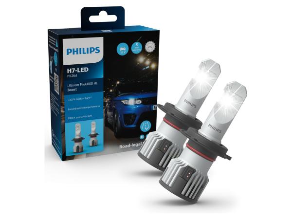 Philips Pro6000 Boost +300% H7 LED Abblendlicht für Adria Compact Coral Matrix Twin 2011-2014