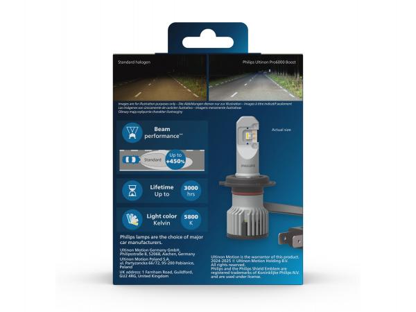 Philips Pro6000 Boost GEN2 +450% H7 LED Abblendlicht für Pössl / Capron / Solifer / Sunlight / Roadcar ab 2014