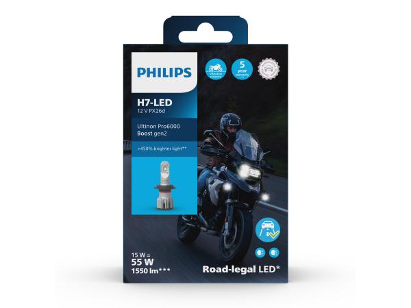 Preview: Philips Ultinon Pro6000 Boost GEN2 H7 Motorrad LED Abblendlicht 450% - 11972U60B2X1