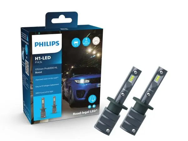 Philips Ultinon Pro6000 Boost H1 LED Fernlicht für Dacia Duster Facelift 2013-2019