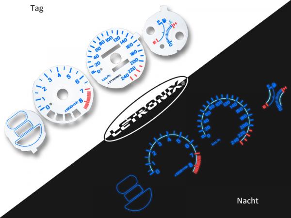 Plasma Tacho Tachoscheiben Honda CRX Del Sol 0-240Km/h 8000U/Min