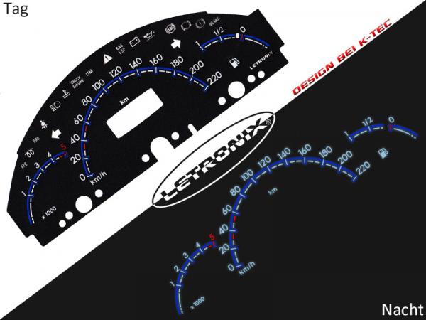 Plasma Tacho Tachoscheiben Mercedes A-Klasse W168 0-220Km/h 5000U/Min