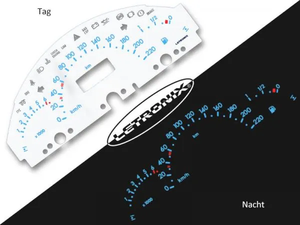 Plasma Tacho Tachoscheiben für Mercedes A-Klasse W168 0-220Km/h 6000U/Min