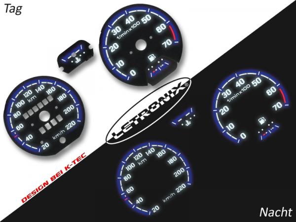 Plasma Tacho Tachoscheiben VW Golf 2 20-220Km/h 7000U/min