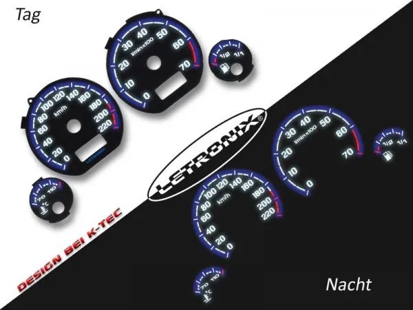 Plasma Tacho Tachoscheiben VW Golf 3 Vento 0-220Km/h 7000U/Min