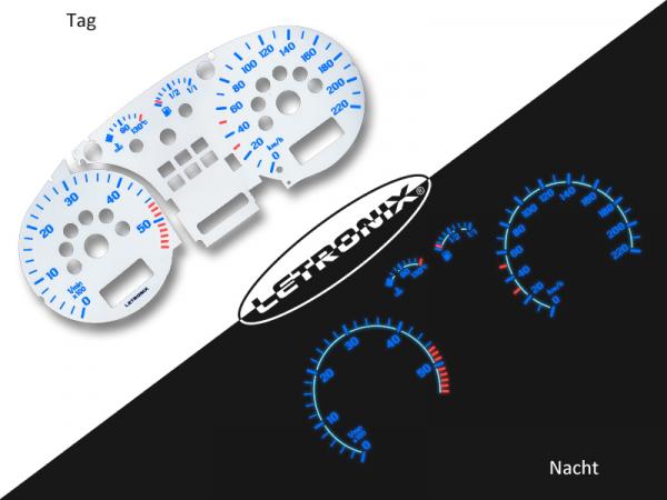 Plasma Tacho Tachoscheiben VW Golf 4 Bora 0-220Km/h 5000U/min