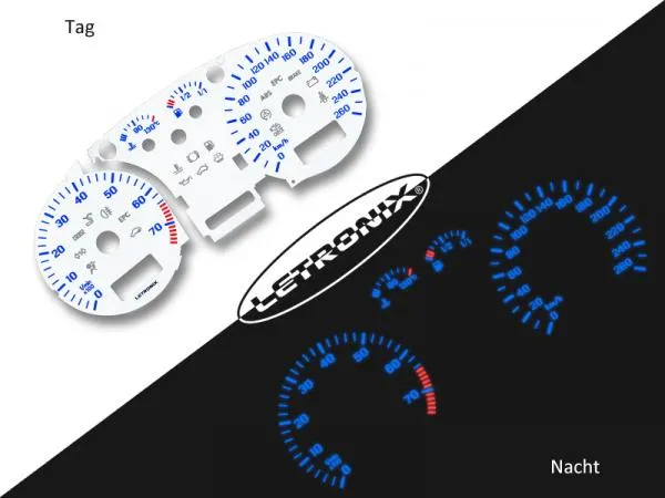 Plasma Tacho Tachoscheiben für VW Golf 4 Bora 0-260km/h 7000U/Min
